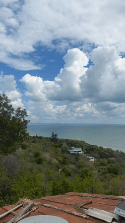 Storm approaches Bulgarian coastal town Osenovo, multiple views captured