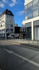 On a Krefeld tram, rolling through the city center
