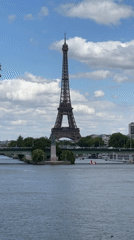 Afternoon views along the Seine with the Eiffel Tower in sight