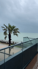 Rainy morning observed along Batumi seaside, Georgia