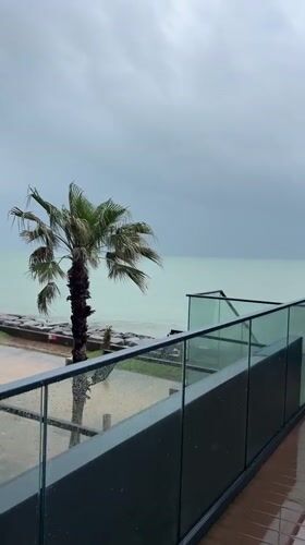 Rainy morning observed along Batumi seaside, Georgia