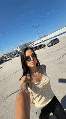 Woman Films Selfie Video in Pleven Parking Lot