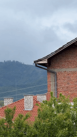 Foggy afternoon scenes captured across Velingrad rooftops and gardens