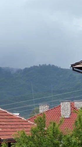 Foggy afternoon scenes captured across Velingrad rooftops and gardens