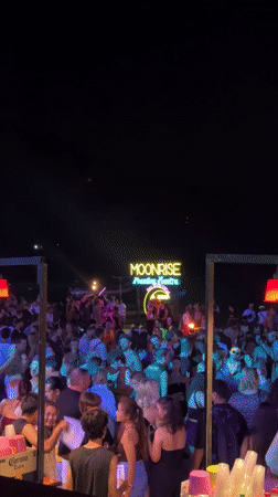 Outdoor night party draws crowds in Thailand
