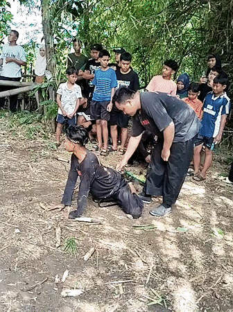 Traditional Indonesian cultural ceremony held in Gebang