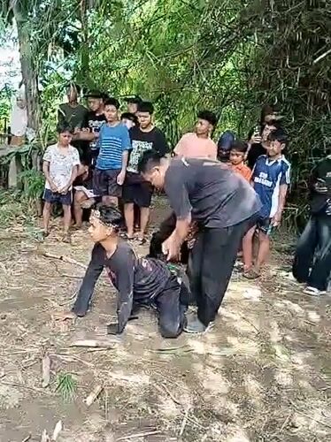 Traditional Indonesian cultural ceremony held in Gebang