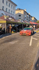 Street drift event with Betera-branded cars in Hrodna, Belarus