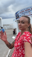 Woman in red dress spotted outside FT Industries Vietnam