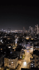 Nighttime views captured of Bat Yam coastal cityscape