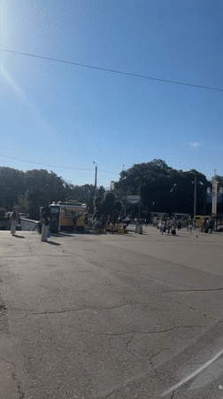 Busy morning at Odesa Railway Station and surrounding streets