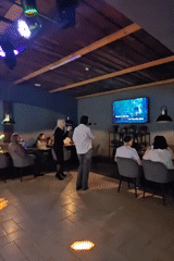 Evening dining social gathering documented in Chaikovsky restaurant