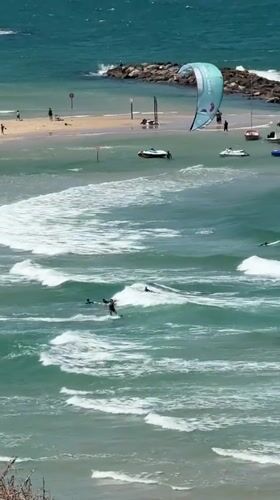 Morning beach activities observed in Netanya, Israel