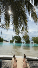 Morning pool relaxation observed at Maldives resort