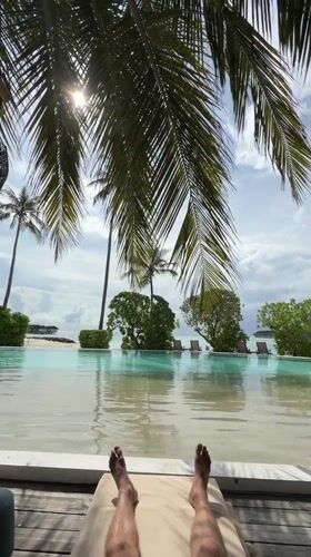 Morning pool relaxation observed at Maldives resort