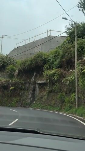 Dashcam captures foggy drive through mountainous Santana, Portugal