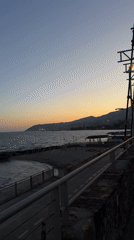 Evening coastal scenes captured along Sanremo waterfront promenade
