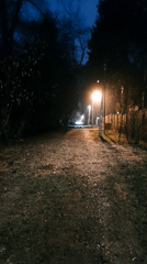 Nighttime pathway documented in Kratovo, Russia