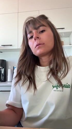 Woman documents casual morning with dog in Cannes