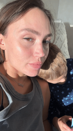 Mother and child share quiet moment in Surgut home