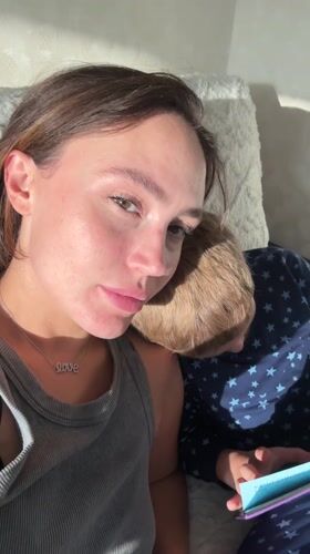 Mother and child share quiet moment in Surgut home