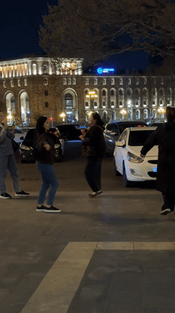Spontaneous street dancing captured in downtown Yerevan
