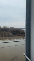 Flooding documented from bridge in Ufa, Russia