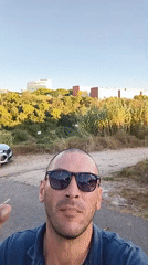 Selfie on a dry trail in Oeiras, Portugal