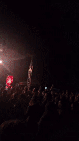 RXB Bonanza plays an outdoor night concert in Hévíz, Hungary