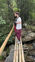 Morning scenes captured in Ban Ho: bridge crossing, butterfly encounter