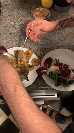 Late-night cooking session captured in Buenos Aires kitchen
