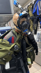 Diving gear mannequin displayed at Abakan retail store