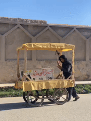 Street vendor with yellow pushcart spotted in Kandahar