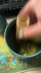 Sofia resident documents matcha tea preparation and Easter beverage session