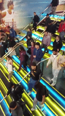 Busy illuminated staircase captured by witnesses in Providencia, Chile