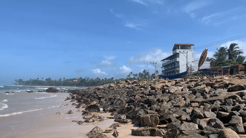 Sunny morning beach scenes documented in Kathaluwa, Sri Lanka