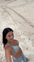 Woman in sequined bikini photographed on Ban Haad Rin beach
