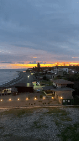 Dramatic sunset documented across Giachrypsh coastal town, Abkhazia