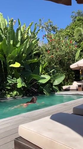 Resort pools and Kuta street life, one Bali morning