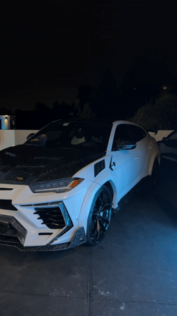 Modified Lamborghini Urus spotted parked in Los Angeles overnight
