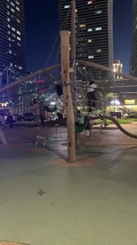 Night playground activity documented in Astana, Kazakhstan
