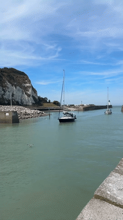 Summer day around a Normandy harbor town