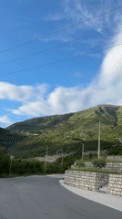 Curved road with retaining wall documented in Pelinovo, Montenegro