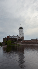 Tourist moments captured at historic Vyborg Castle, Russia