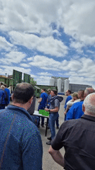 70th anniversary celebration with outdoor food service and ceremony