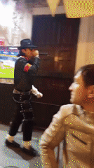 Michael Jackson street performer entertains in Providencia, Chile