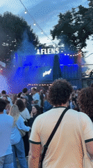 Outdoor concert in full swing at dusk in Kiel