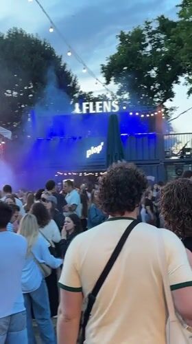Outdoor concert in full swing at dusk in Kiel