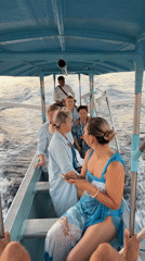 Boat ride at dusk off the Buleleng coast, Bali