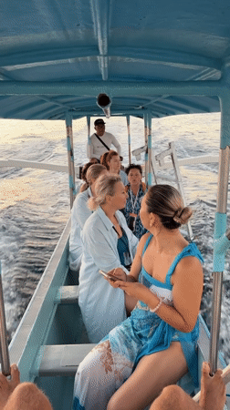 Boat ride at dusk off the Buleleng coast, Bali